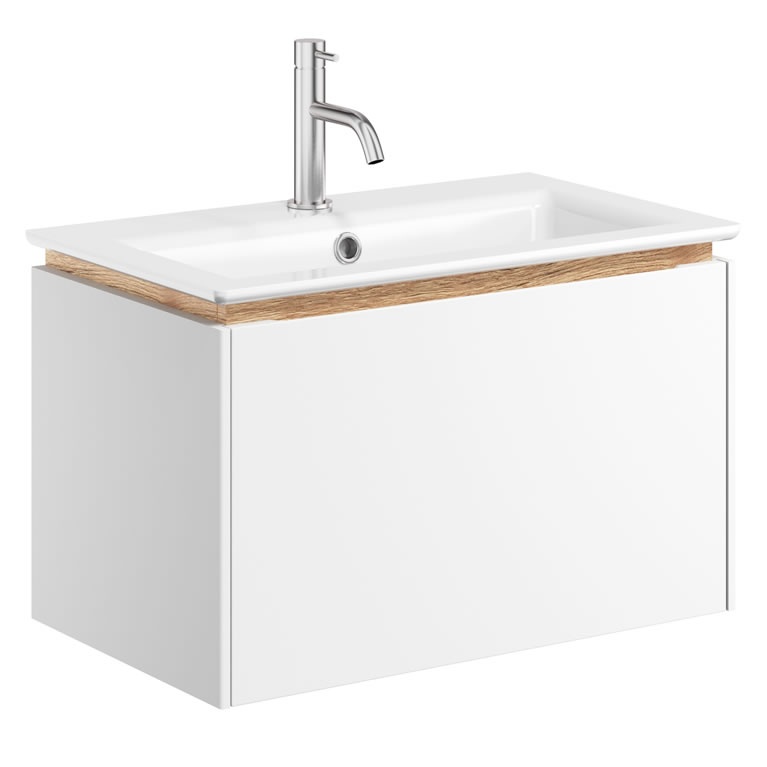 Crosswater Mada 600 White WallHung Basin Unit Sanctuary Bathroom